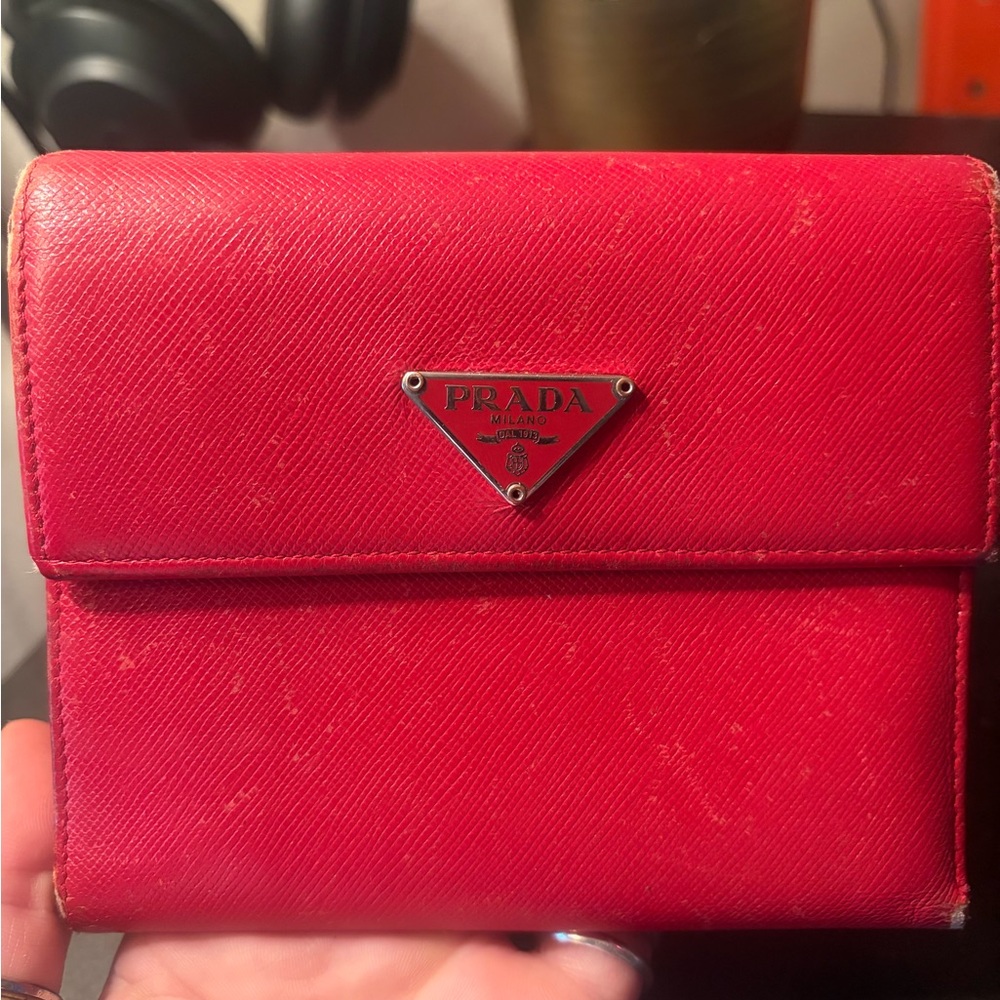 Prada Scarlet Red Leather Wallet